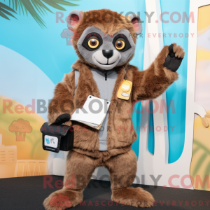 Brown Lemur mascottekostuum...