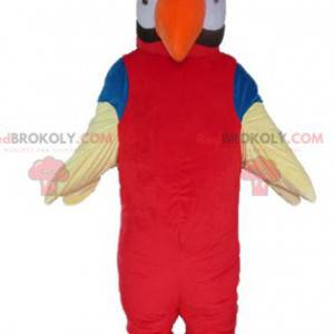 Giant mascotte pappagallo rosso arancio blu e bianco -