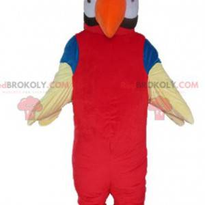 Kæmpe papegøje maskot rød orange blå og hvid - Redbrokoly.com