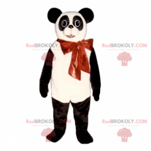 Panda mascot and red bow - Redbrokoly.com