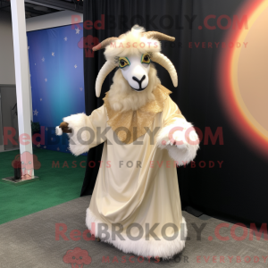 Beige Angora Goat mascot...