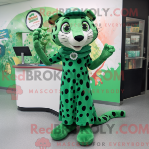 Grøn gepard maskot kostume...