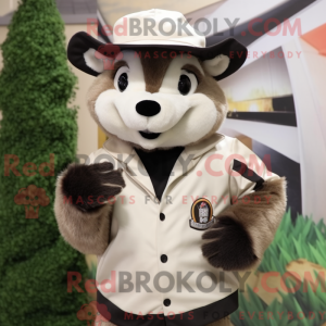 Tan Skunk maskot kostume...