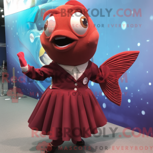 Maroon Goldfish mascot...