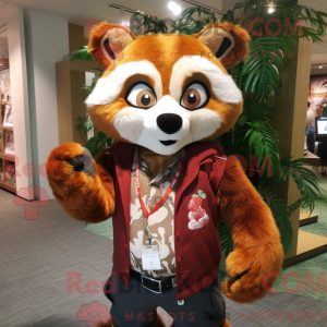 Brun rød panda maskot...