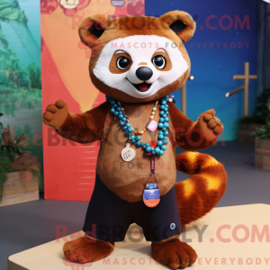 Máscara de panda rosa com...