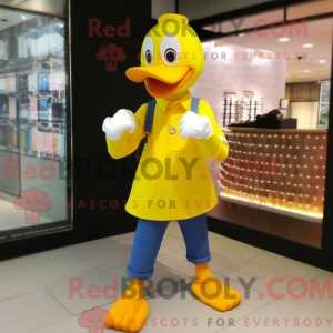 Postava maskota žluté husy...