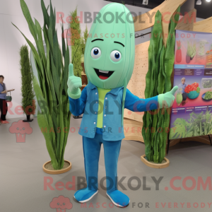 Niebieskie asparges maskot...