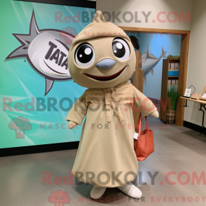 Tan Tuna maskot kostume...
