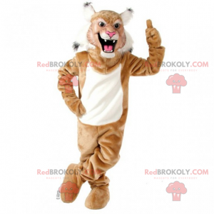 Beige and white panther mascot - Redbrokoly.com