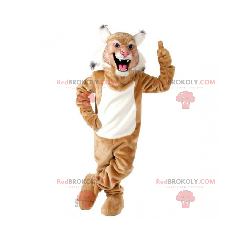 Beige and white panther mascot - Redbrokoly.com