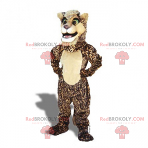 Mascote pantera bege e marrom - Redbrokoly.com