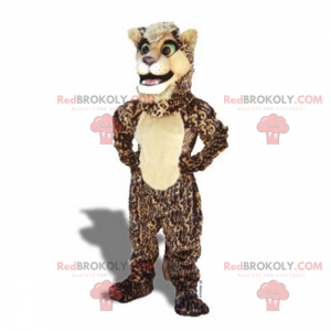 Mascotte pantera beige e marrone - Redbrokoly.com