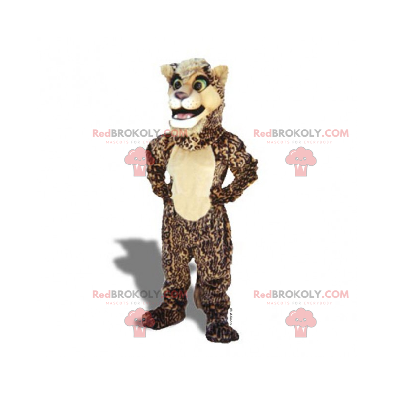 Beige und brauner Panther Maskottchen - Redbrokoly.com