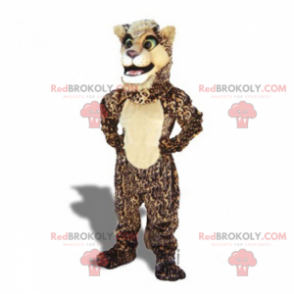 Mascote pantera bege e marrom - Redbrokoly.com