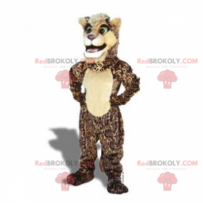 Mascotte de panthère beige et marron - Redbrokoly.com