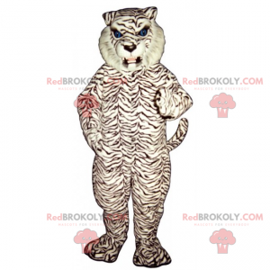 White panther mascot with blue eyes - Redbrokoly.com