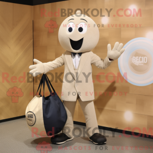 Beige Juggle mascot costume...