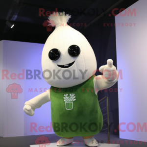 Witte raap mascottekostuum...