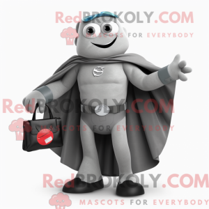 Gray Superhero mascot...