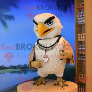 Cream Falcon maskot kostume...