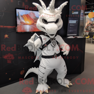 Witte Draak mascottekostuum...