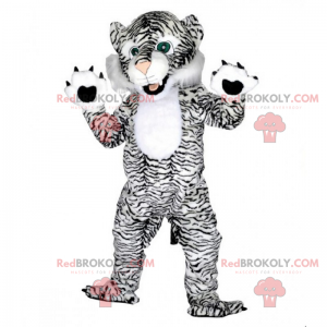 Zwart-witte panter mascotte met groene ogen - Redbrokoly.com