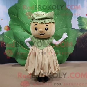 Tan Cabbage Leaf maskot...