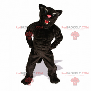 Mascotte de panthère noire au nez rose - Redbrokoly.com