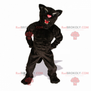 Mascota de la pantera negra con nariz rosa - Redbrokoly.com