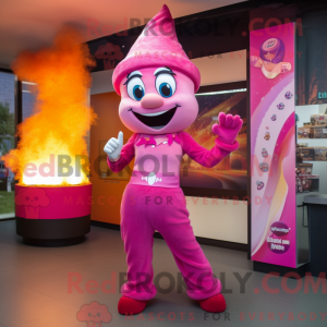 Pink Fire Eater maskot...