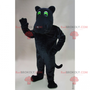 Mascotte pantera nera con gli occhi verdi - Redbrokoly.com