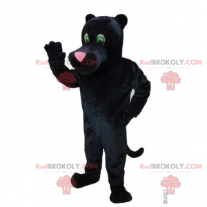 Mascotte pantera nera con naso rosa - Redbrokoly.com