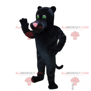 Schwarzes Panthermaskottchen mit rosa Nase - Redbrokoly.com