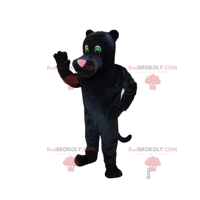 Mascotte pantera nera con naso rosa - Redbrokoly.com