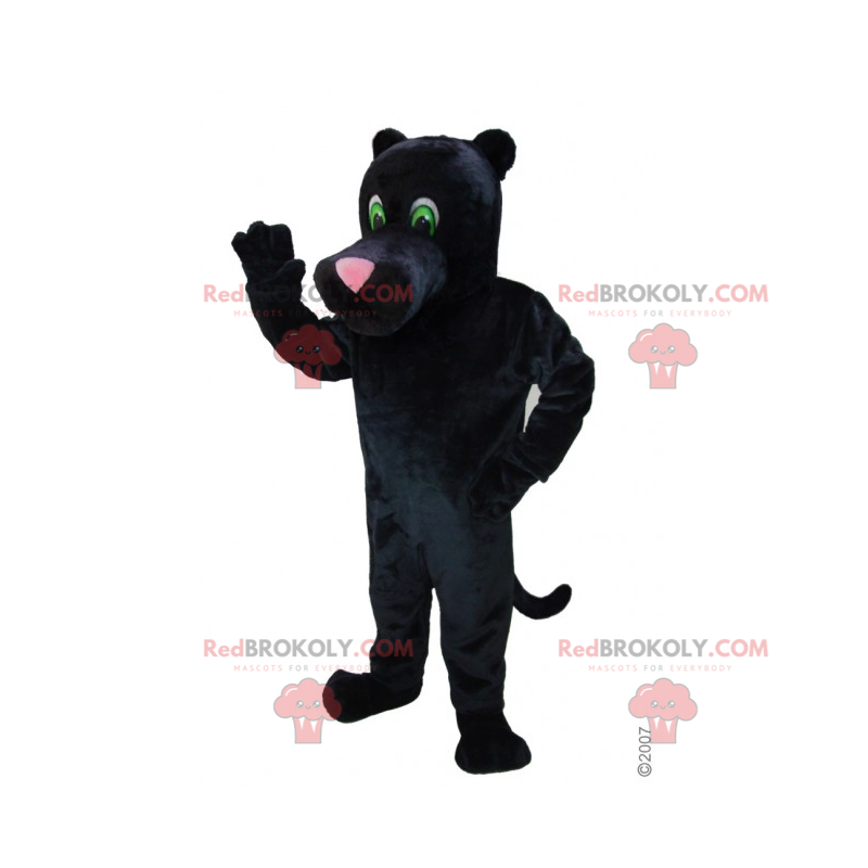 Maskot černý panter s růžovým nosem - Redbrokoly.com