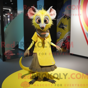 Gul Aye-Aye maskot kostume...