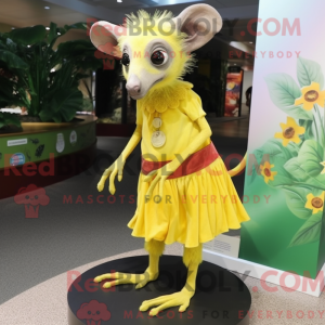 Gul Aye-Aye maskot kostume...