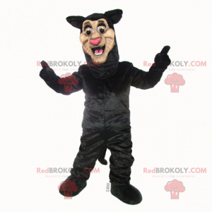 Mascotte de panthère noire souriante - Redbrokoly.com