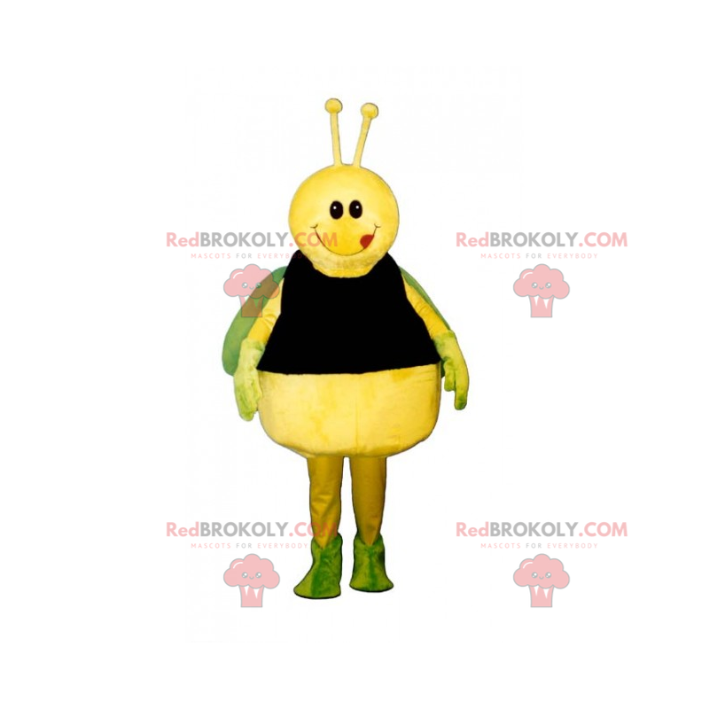 Yellow butterfly mascot and green wings - Redbrokoly.com
