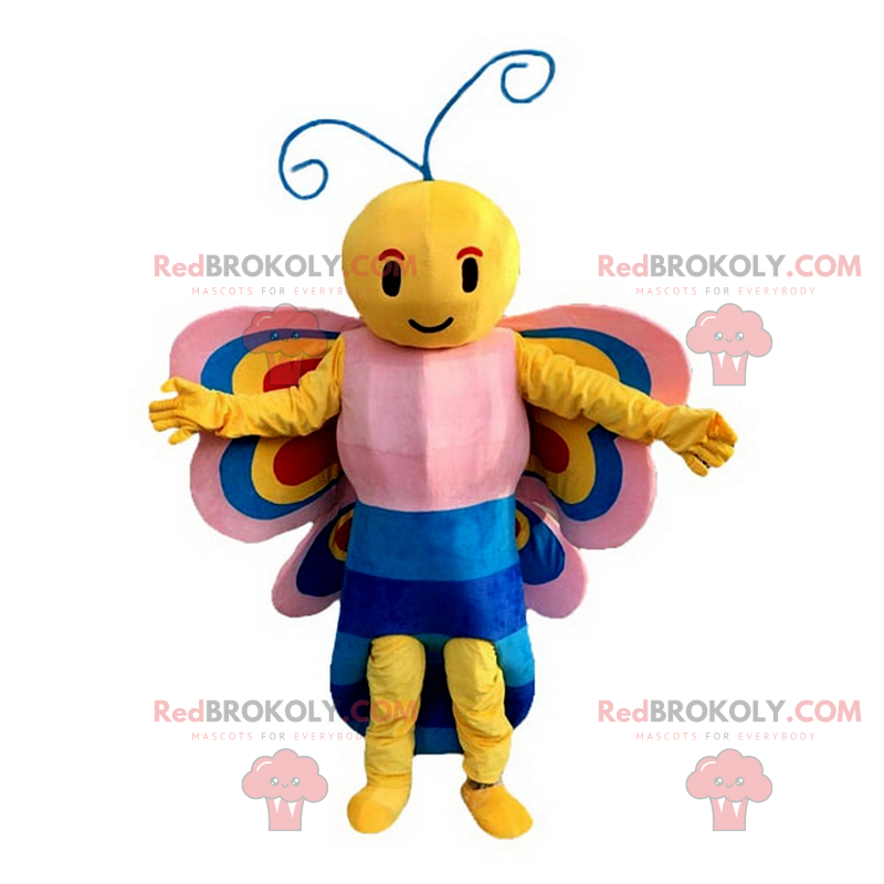 Mascote de borboleta sorridente - Redbrokoly.com