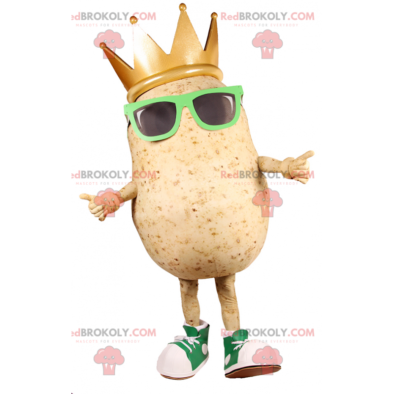 Mascote da batata com óculos de sol e coroa de rei - Mascote da batata com óculos de sol e coroa de rei -