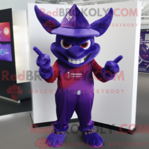 Máscara Purple Devil com capuz e blusa e bonés - Mascotes do diabo - REBROKO_256952 - RedBrokoly.com
