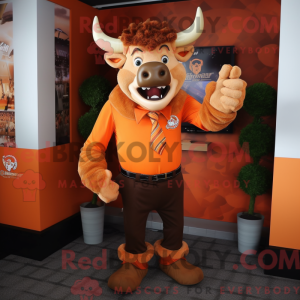 Orange Minotaur maskot...