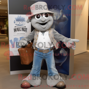 Sølv Advokat maskot kostume...