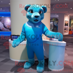 Cyan Mountain Lion mascot...