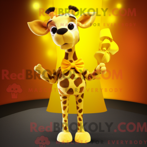 Gul giraf maskot kostume...