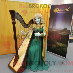 Celtic Harp maskot kostume...