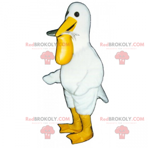 Mascota pelícano con pescado - Redbrokoly.com