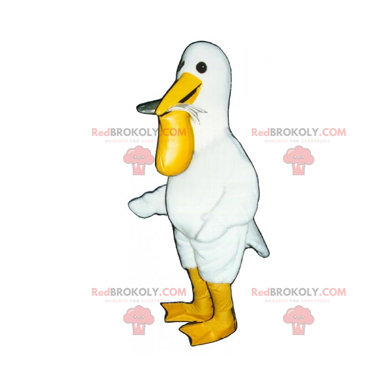 Pelikan maskot med fisk - Redbrokoly.com